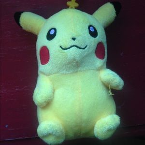 Pikachu clip on keychain plushie